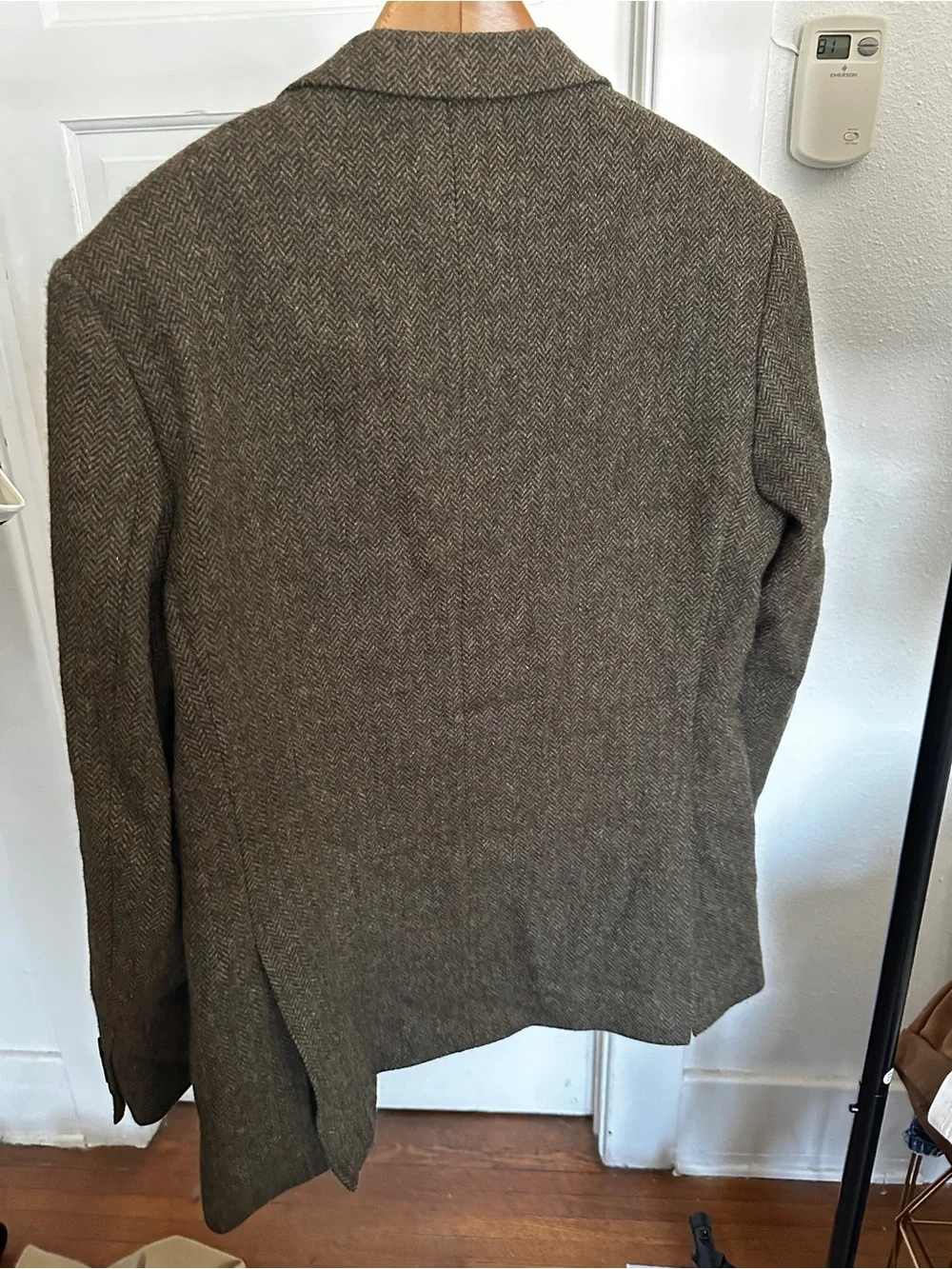 Tailorbyrd Olive Brown Herringbone Sport Coat Dark Academia by Moon